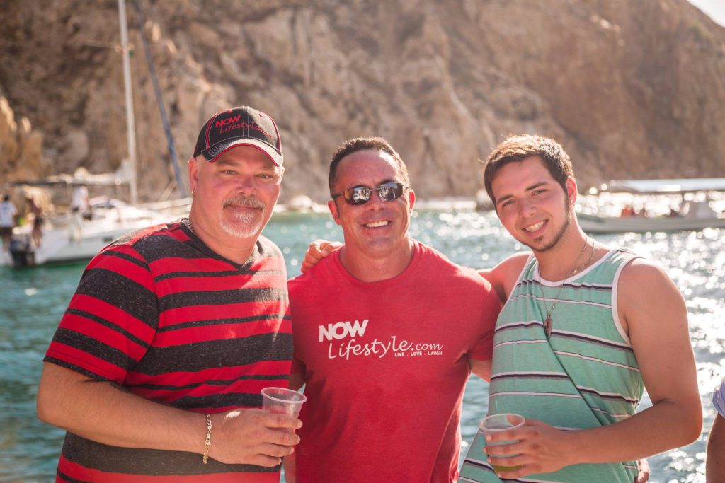 Richard Weberg, Joel Therien, John Weberg on a boat in Mexico