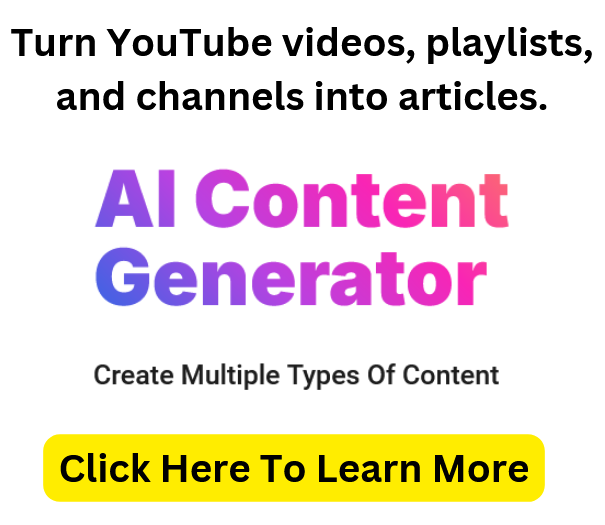 Turn YouTube Videos And Playlist Into Blog Articles