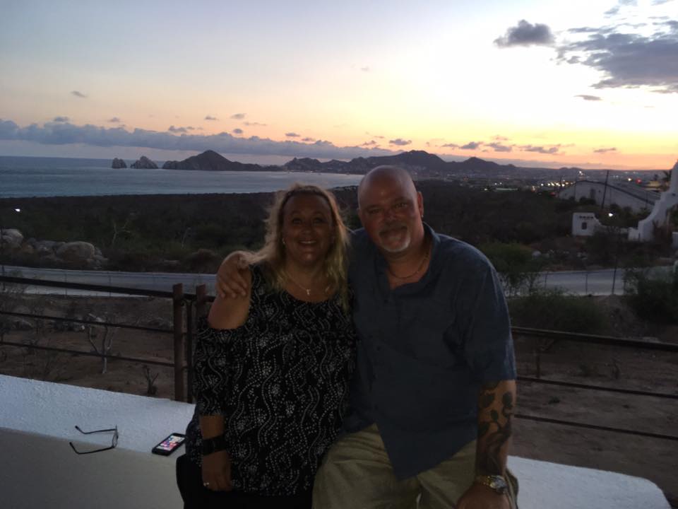 Richard & April Weberg enjoying dinner and Cabo sunset