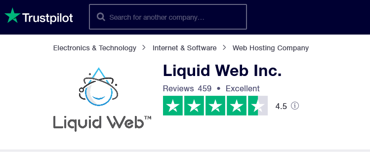 Liquid Web Inc is rated Excellent on Trustpilot