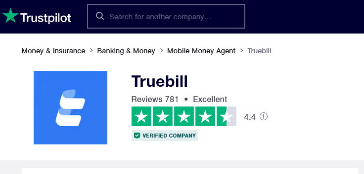 Truebill is rated Excellent on Trustpilot