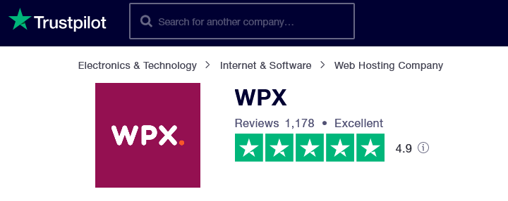 WPX is rated Excellent on Trustpilot