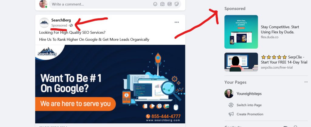 Facebook pay per click (sponsored ads)