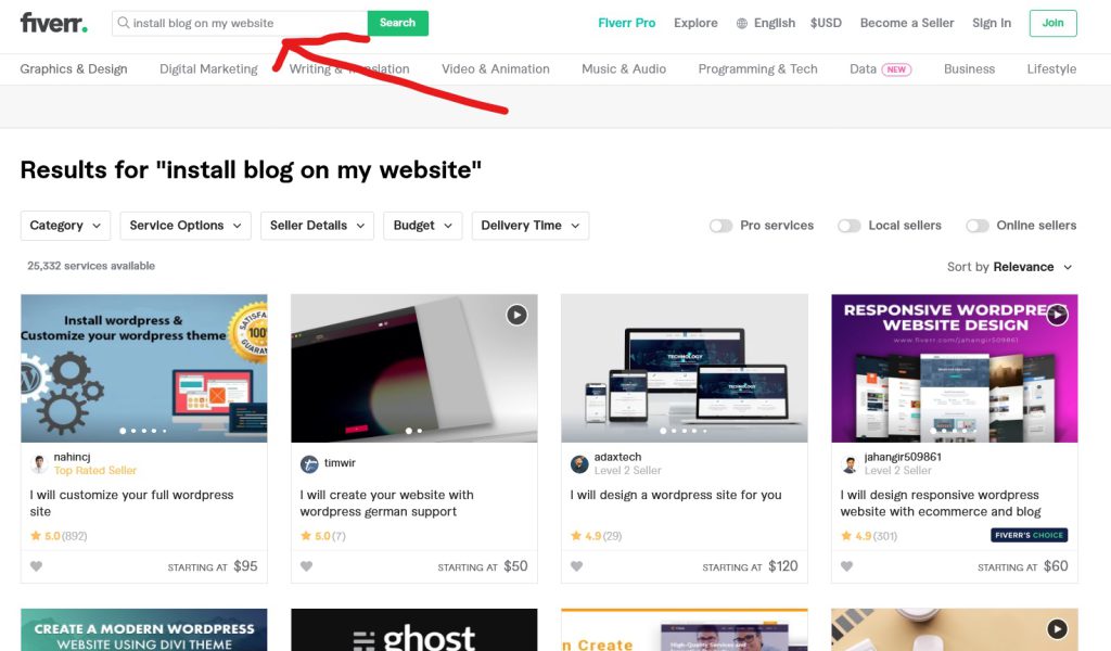 install blog on my website fiverr
