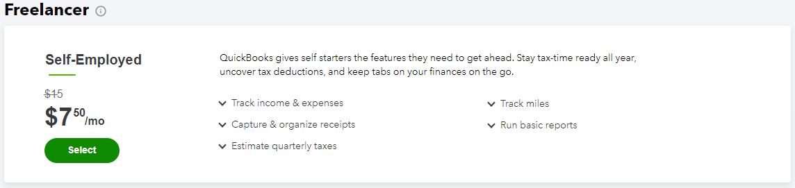 quickbooks freelancer plan 2023