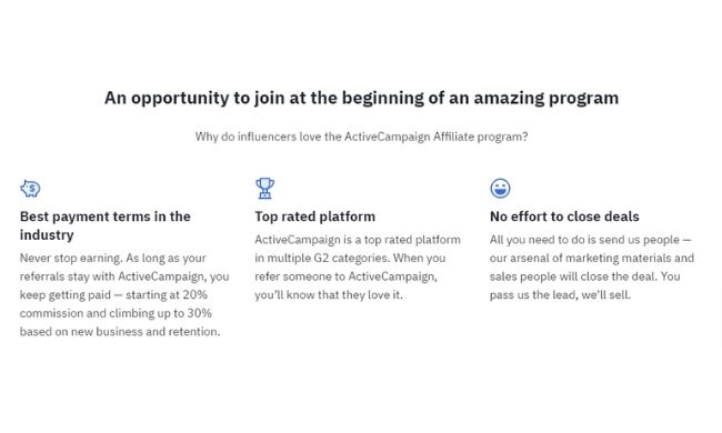 ActiveCampaign Affiliate commissions