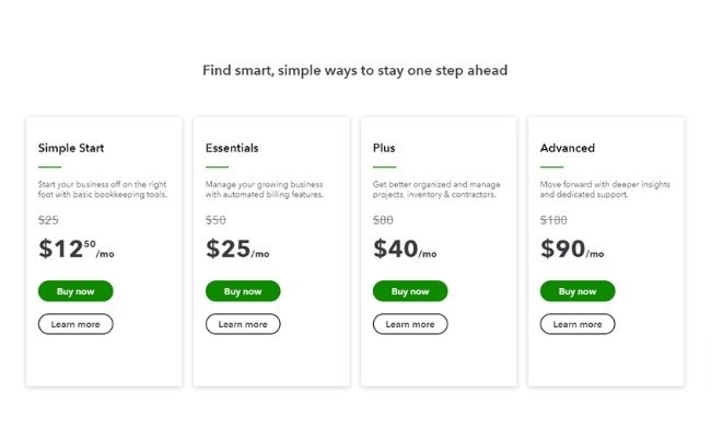 quickbooks pricing