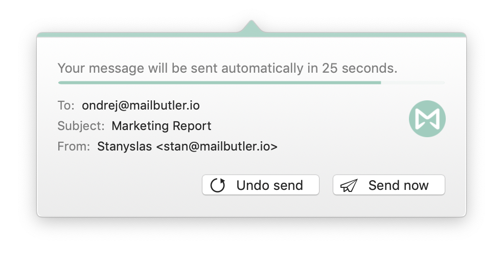 Mailbutlers Undo Send feature for Apple Mail