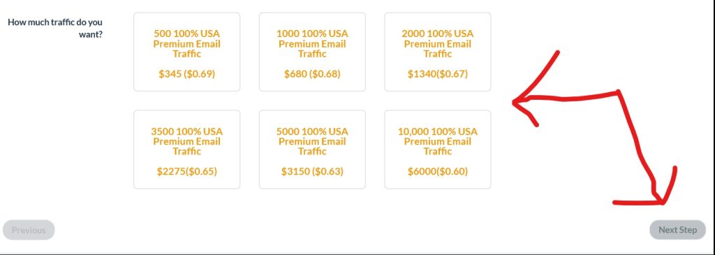 number of clicks and pricing